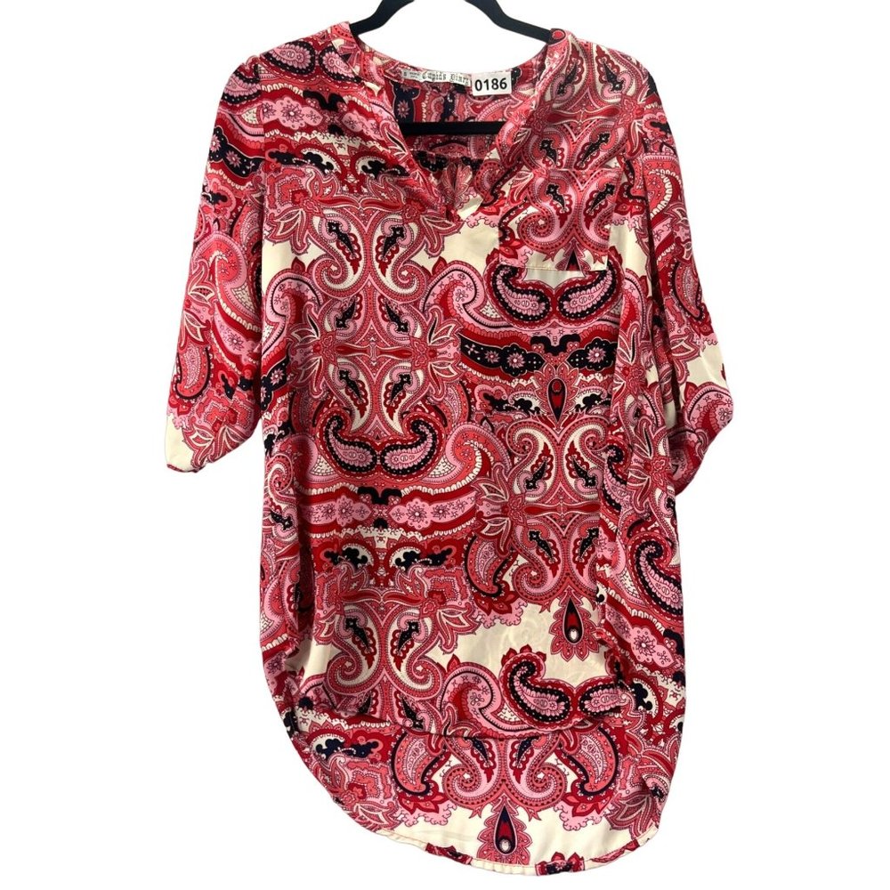 Cupids diary, women shirt, 3/4 sleeve, color red, size s
